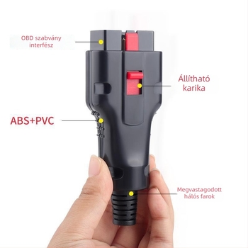 OBDII aranyozott 16-pontos autódiagnosztikai csatlakozó - hibakereső, 9-16 V, -20°C-tól 80°C-ig