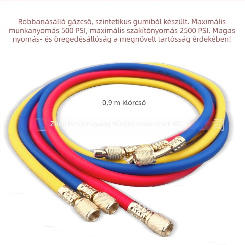 Diafragma nyomásmérő autóklímához, R134a/R22, kettős szelep, modell HS-466 AH/L, Wind chime sun