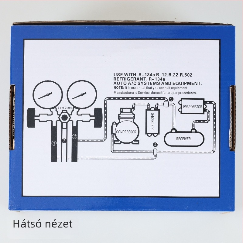 CT-536G/S diafragmas nyomásmérő autóklímához, kettős mérős szeleppel, pontosság 1,2