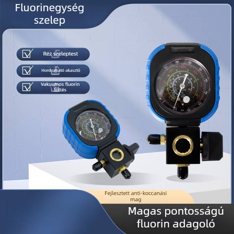 Fluorozott egység-szelep vákuummérővel, folyadék/hűtőközeg mérő és ütközésvédett autóklíma mérő (Modell: Fluorozott egység-szelepe; Típus: vákuum nyomásmérő; Névleges átmérő: konzultáljon; Parti: 251017)