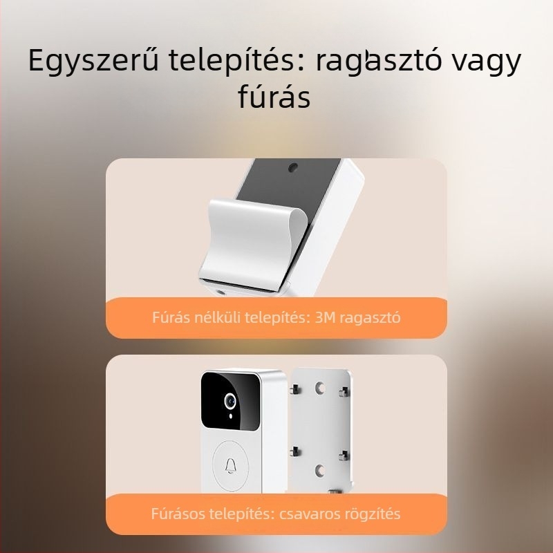 X9 bejárati videócsengő — AA elemű, 5V, HD éjszakai látás, rögzítés, háztartási használatra