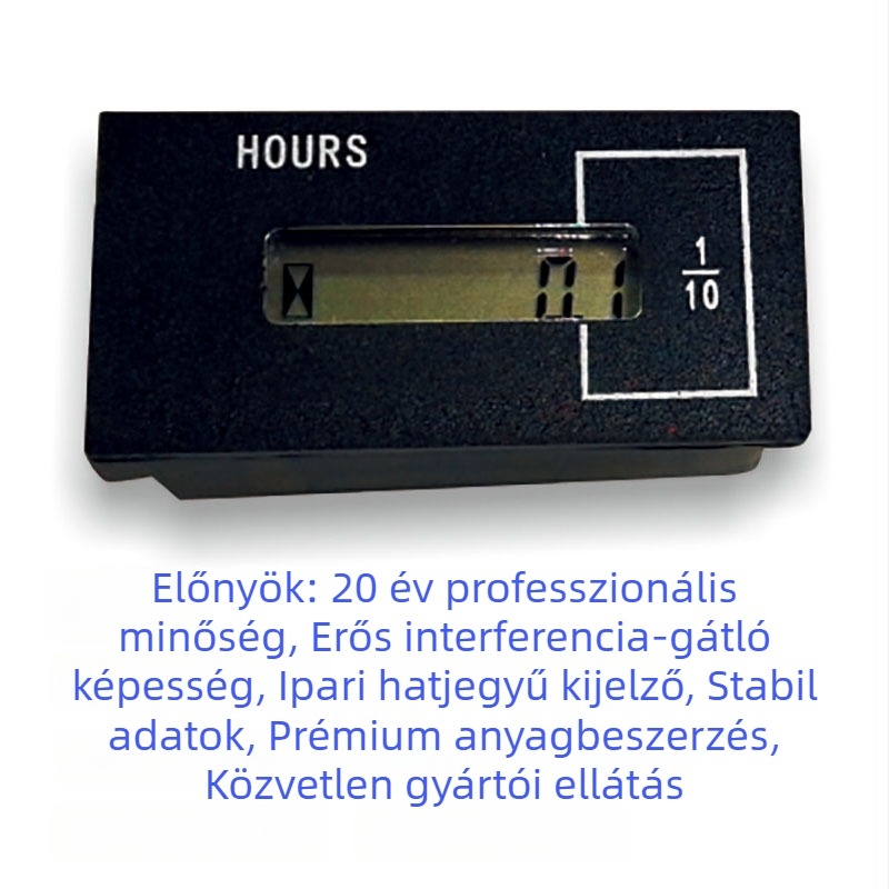 Motortóra-mérő LCD kijelzővel, építőipari gépekhez, modell R8864.