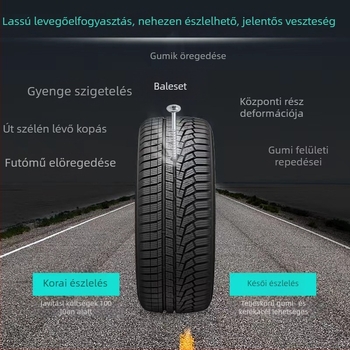 Gumiabroncsnyomás-figyelő — napelemes, vezeték nélküli, digitális kijelző, magas pontosság, 0–8 bar tartomány
