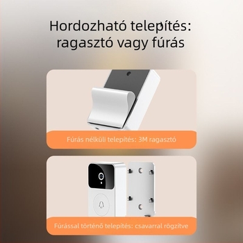 Jiakasi X9 videó ajtócsengő — vezeték nélküli, AA elemről működik, 5V, HD éjjellátás, videó interkom, pillanatfelvételek