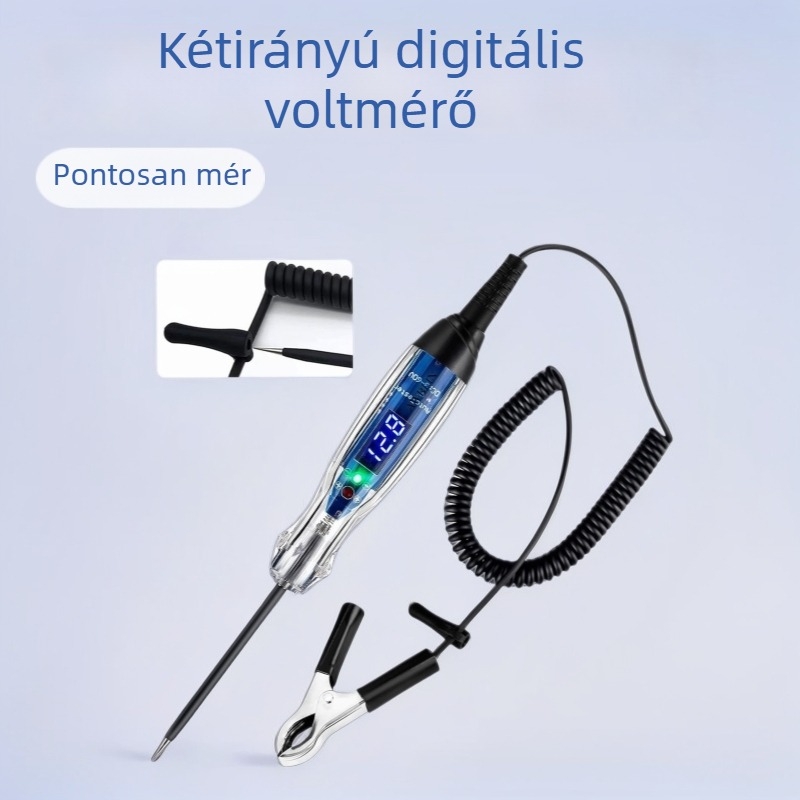 Autóvillanytester 3-60V digitális kijelzővel, kétirányú mérés, autóhálózati detektor, modell 836, üzemhőmérséklet 0-100°C