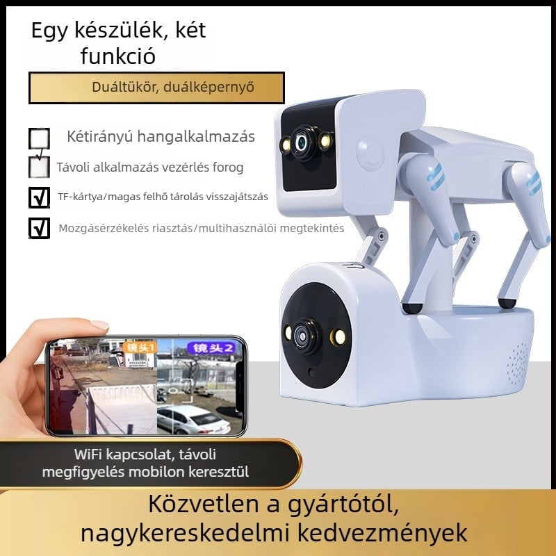 Okos Wi‑Fi megfigyelő kamera: 1080p, 3,6 mm fókusz, 10–30 m hatótávolság, színes éjjellátás, mobilalkalmazás vezérlése (Android, iOS)