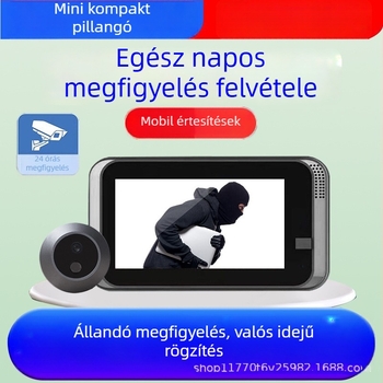 Vezeték nélküli macskaszemes videó ajtócsengő – modell Q17, 5V töltés, otthonok és lakások számára (Model: Q17 · Áramellátás: Töltés · Feszültség: 5V · Alkalmazás: Otthonok, Lakások · Típus: Videó ajtócsengő)