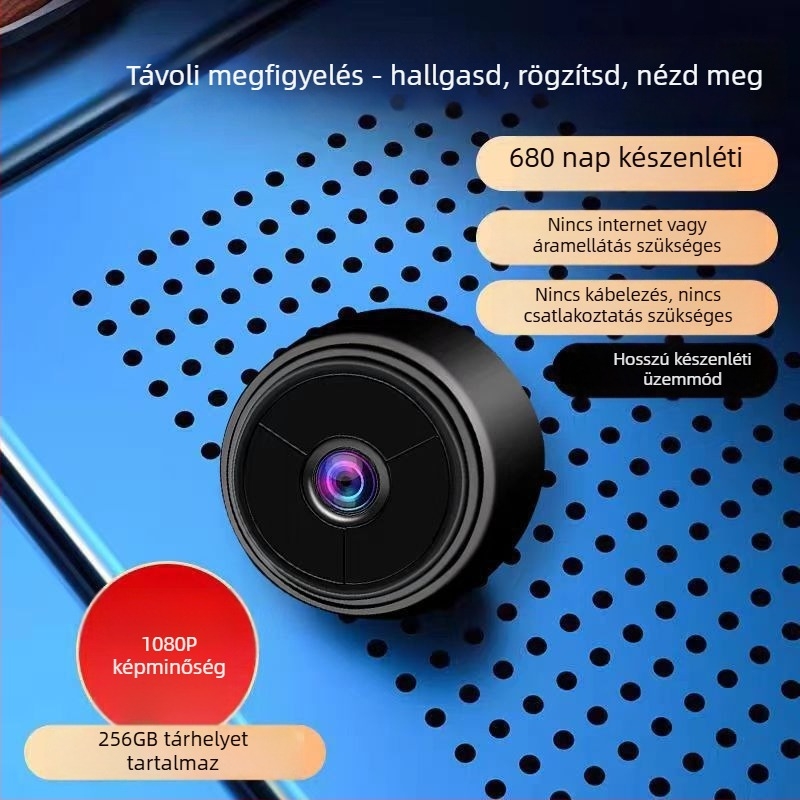 Vezeték nélküli HD felügyeleti kamera, egyszerű telepítés, offline használat
