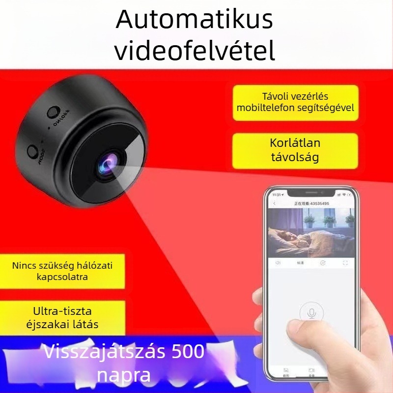 Vezeték nélküli HD felügyeleti kamera, egyszerű telepítés, offline használat