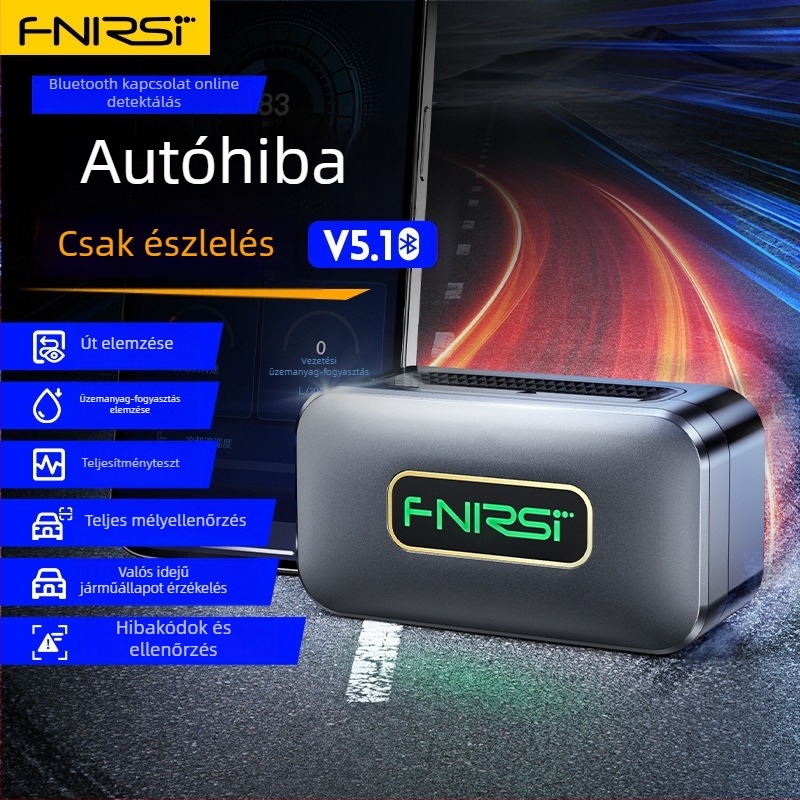 Fnirsi FD10 OBD2 Bluetooth 5.1 diagnosztikai eszköz a motorhoz, hibakódokkal, járműre szerelt