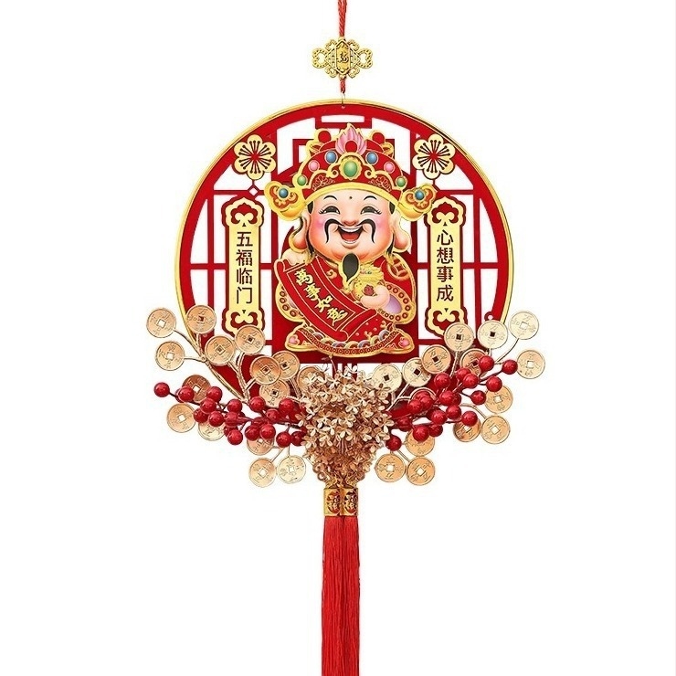 Rázófejű Gazdagság Istene medál, kézzel készített kínai stílusú nappali dekoráció, Tavaszi Fesztiválra (Anyag: Egyéb; Kivitelezés: Kézzel készített; Stílus: Kínai; Helyszín: Nappali; Ünnep: Tavaszi Fesztivál)