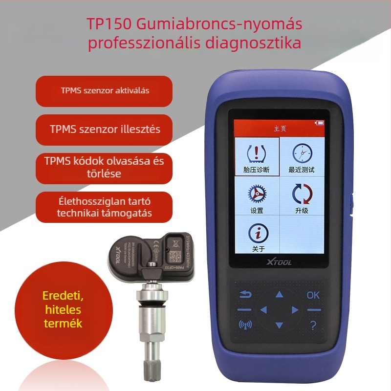 Langren TP150 Autódiagnosztikai eszköz a gumiabroncsnyomás szenzorok aktíválásához, párosításához és reseteléséhez, TPMS programozás