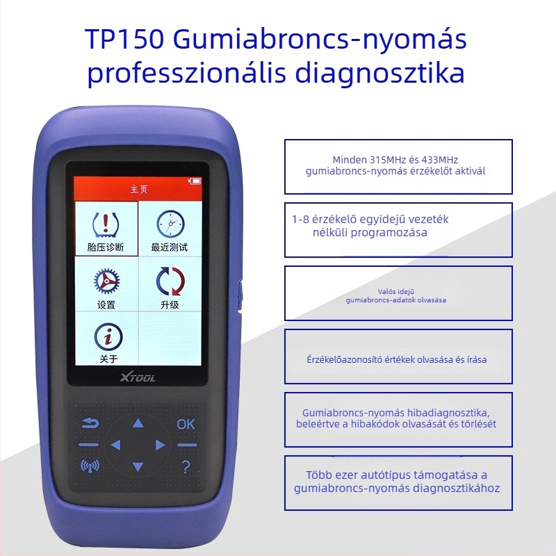 Langren TP150 Autódiagnosztikai eszköz a gumiabroncsnyomás szenzorok aktíválásához, párosításához és reseteléséhez, TPMS programozás