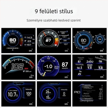 OBD HUD műszer autóhoz — Kuyoule, PC+ABS, Modell A501, OBDII kompatibilis, Tömeg ~150 g