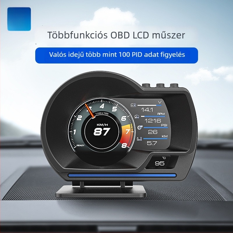 OBD HUD műszer autóhoz — Kuyoule, PC+ABS, Modell A501, OBDII kompatibilis, Tömeg ~150 g