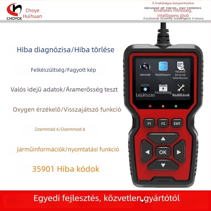 V519 OBD2 ELM327 autóhiba-diagnosztikai eszköz ALL rendszerrel, 12V tápegység, 50°C működési hőmérséklet