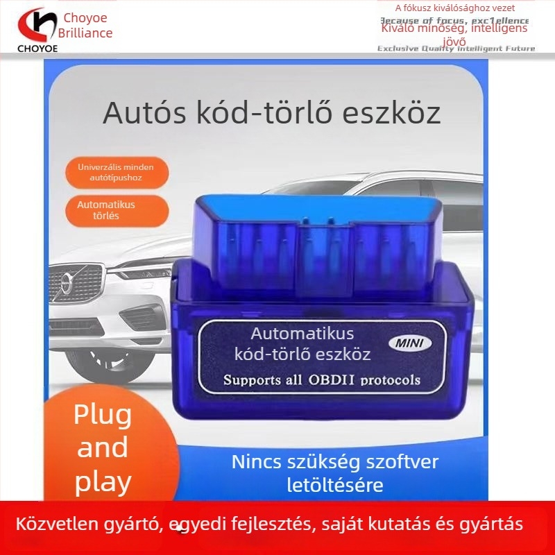 OBD2 motordiagnosztikai eszköz: automatikus kód-tisztítás, ellenőrző dekóder, modellblokkoló és hiba lámpa kódjainak észlelése
