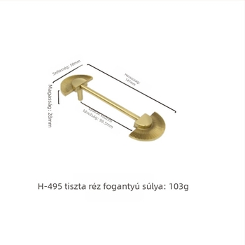 Sárgaréz fogantyú - kézzel készített, új kínai motívum stílusban, bútorokhoz és ajtókhoz