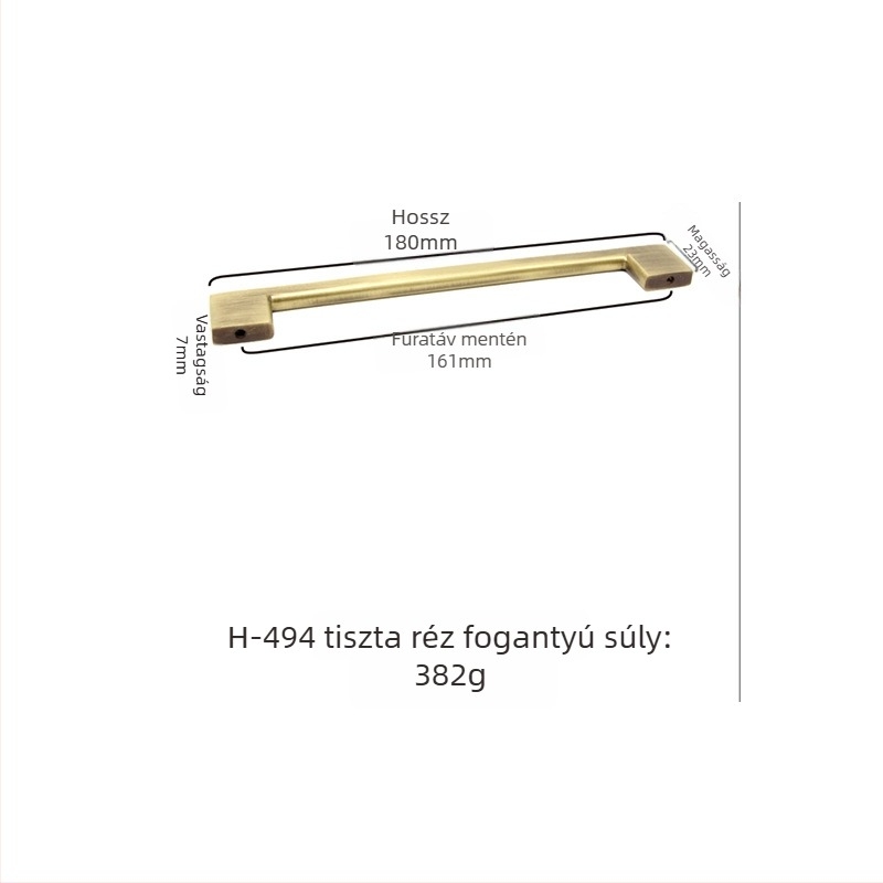 Sárgaréz fogantyú - kézzel készített, új kínai motívum stílusban, bútorokhoz és ajtókhoz