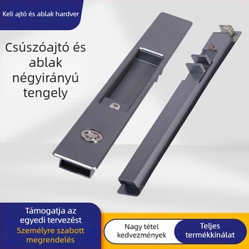 Alumíniumötvözetes csúszóajtó- és ablakzár, modell C019S, egyoldali automata zár, üvegcsúszó ajtókhoz és ablakokhoz