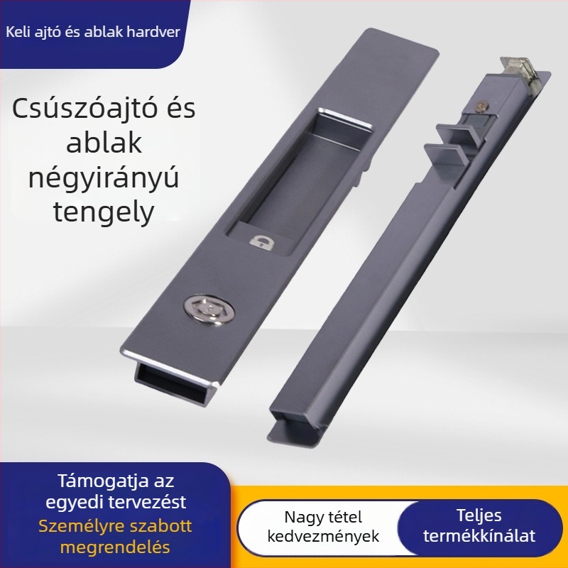 Alumíniumötvözetes csúszóajtó- és ablakzár, modell C019S, egyoldali automata zár, üvegcsúszó ajtókhoz és ablakokhoz