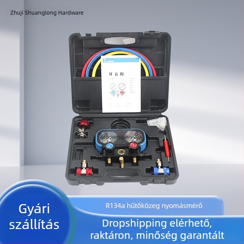 Autóklíma töltőkészlet R134a nyomásmérővel