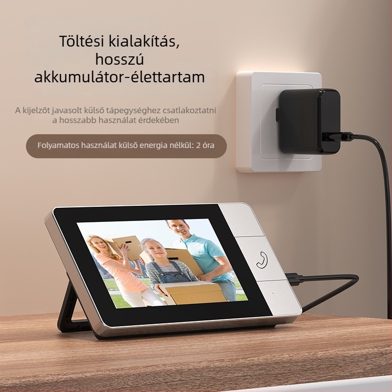 Nt601a videó ajtócsengő beltéri kijelzővel, kétirányú videó interkom, HD éjjellátás, USB 5V tápegység