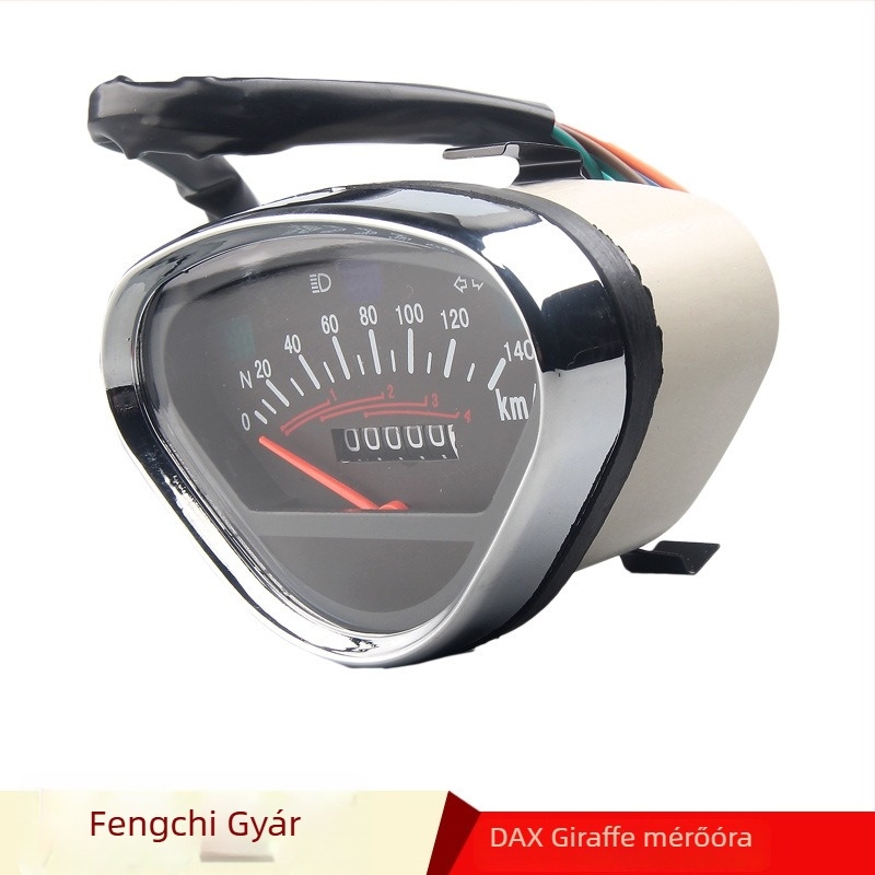 Motorkerékpár műszerfal: sebességmérő 0–160 km/h, tachométer max. 13000 rpm; modell 32580; fém; univerzális illesztés