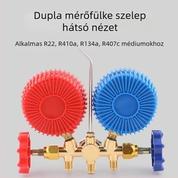 Autóklíma vákuumnyomásmérő kettős mérő készlettel és R134A hűtőközeg-szeleppel