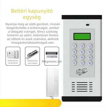 Társasházi kaputelefon rendszer szett elektronikus hozzáférés-ellenőrzéssel – Főegység és szabványos zár