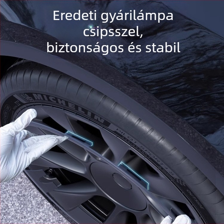 Tesla Model Y középfedél teljes burkolattal, karcolás elleni védelem, felni módosítási kiegészítő