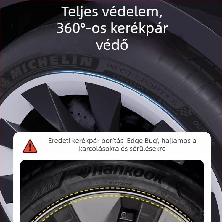 Tesla Model Y középfedél teljes burkolattal, karcolás elleni védelem, felni módosítási kiegészítő