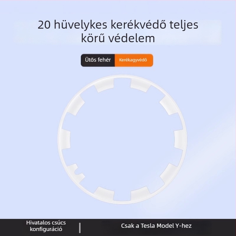 Tesla Model Y középfedél teljes burkolattal, karcolás elleni védelem, felni módosítási kiegészítő