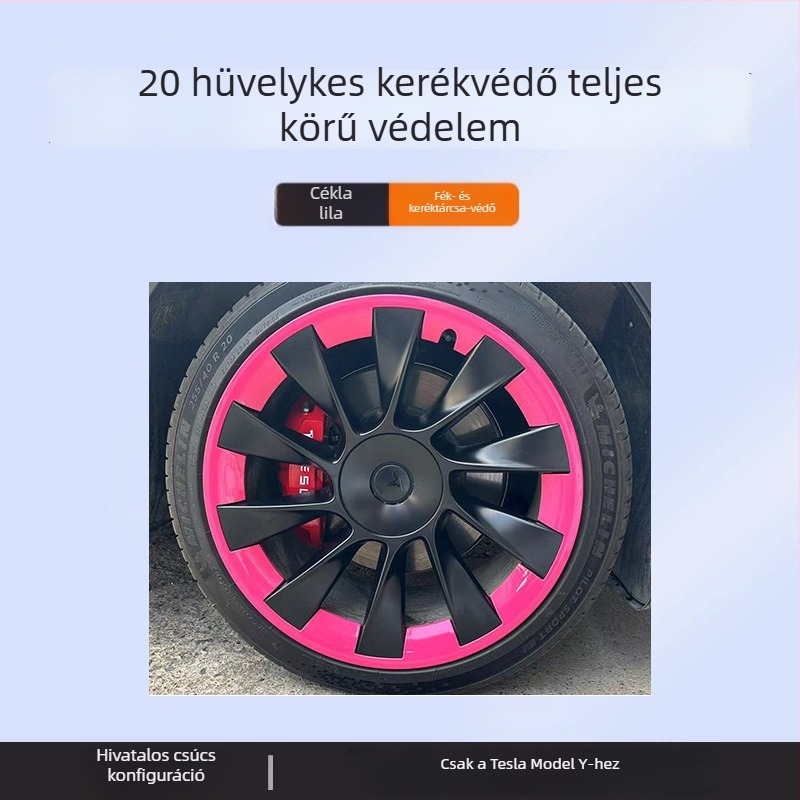 Tesla Model Y középfedél teljes burkolattal, karcolás elleni védelem, felni módosítási kiegészítő