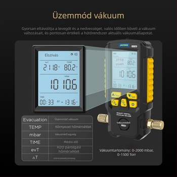 Autool LM100 Digitális Vákuumnyomásmérő Autóklímához – Kiváló Pontosságú Szivárgásdetektor