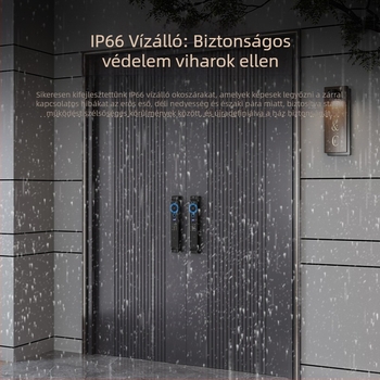 Okos ujjlenyomat-zár ajtóhoz, jelszó és arcfelismerés, videó kapucsengő és valós idejű interkom — 100 ujjlenyomat-tárolás; >2000 nyitás; szkennelési idő <0,1 s; 3D arc + félvezető ujjlenyomat