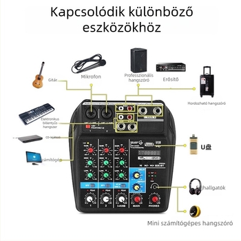 Nothing professzionális 4-csatornás keverő Bluetooth-képességgel és külső reverb funkcióval élő előadásokhoz