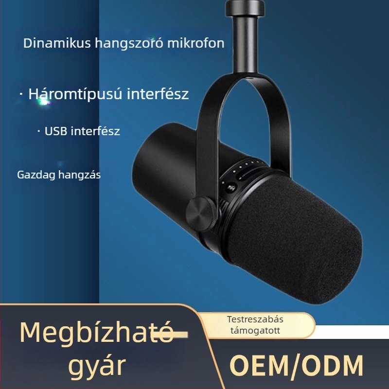 Dinamikus streaming mikrofon beépített hangkártyával; szuper kardioid irányultság; frekvencia-tartomány 40Hz-20kHz