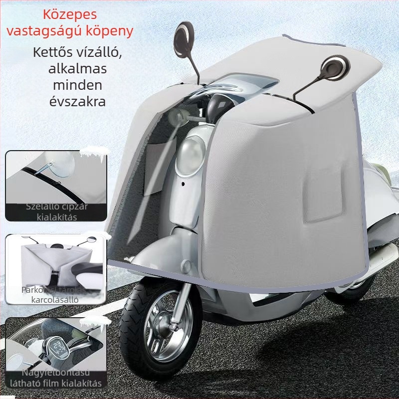 Kápa-stílusú kétoldalas szélvédő elektromos kerékpárhoz, PVC anyag