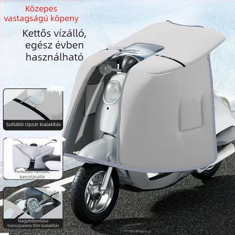 Kápa-stílusú kétoldalas szélvédő elektromos kerékpárhoz, PVC anyag