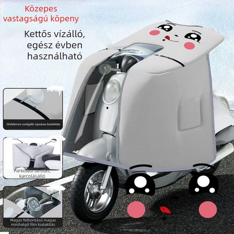 Kápa-stílusú kétoldalas szélvédő elektromos kerékpárhoz, PVC anyag