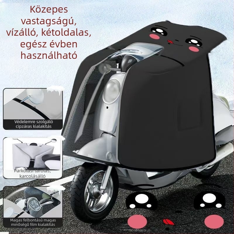 Kápa-stílusú kétoldalas szélvédő elektromos kerékpárhoz, PVC anyag