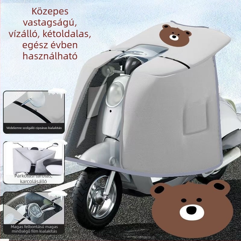 Kápa-stílusú kétoldalas szélvédő elektromos kerékpárhoz, PVC anyag