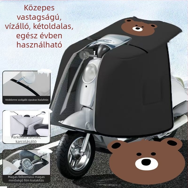 Kápa-stílusú kétoldalas szélvédő elektromos kerékpárhoz, PVC anyag