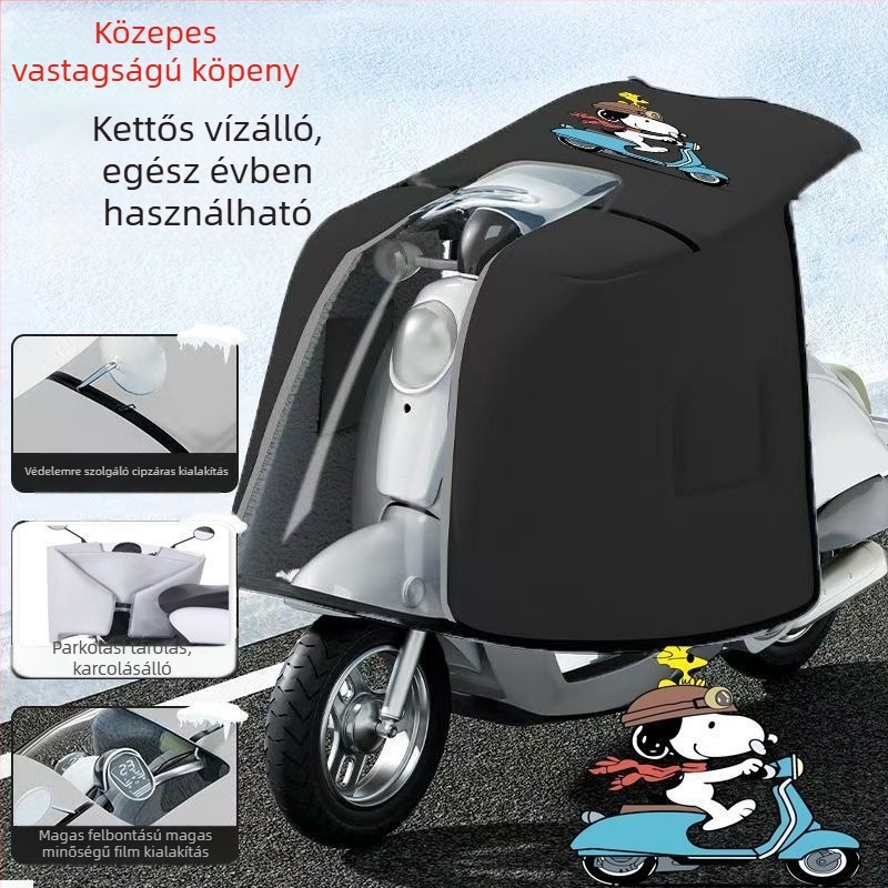 Kápa-stílusú kétoldalas szélvédő elektromos kerékpárhoz, PVC anyag