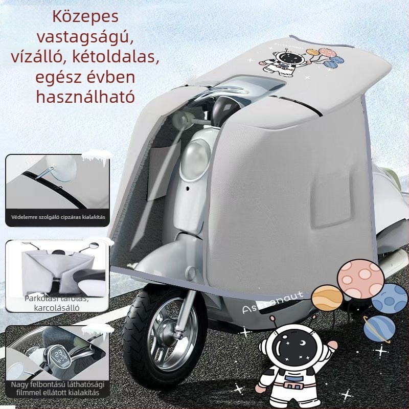 Kápa-stílusú kétoldalas szélvédő elektromos kerékpárhoz, PVC anyag