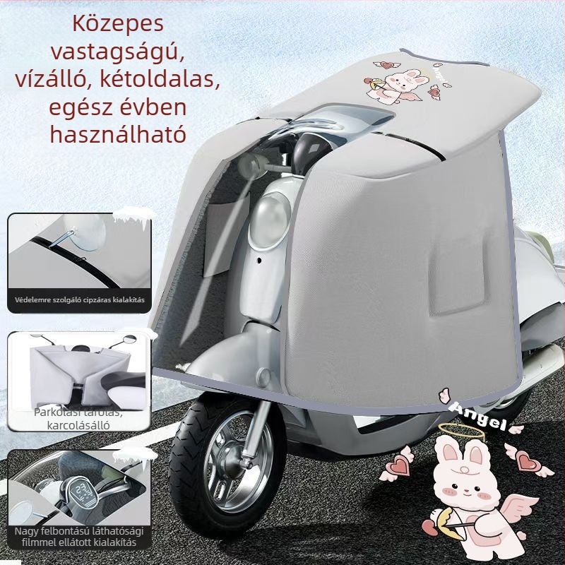 Kápa-stílusú kétoldalas szélvédő elektromos kerékpárhoz, PVC anyag