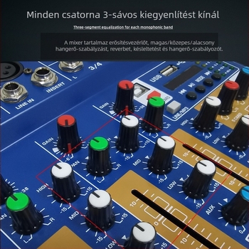F4Pro DJ-mixer konzol USB audió interfésszel és Bluetooth-kapcsolattal, otthoni PC-használatra