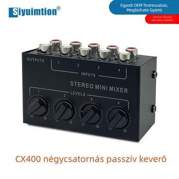 CX400 Négycsatornás Passzív Audió Mikser Hub Sztereó Jelekhez