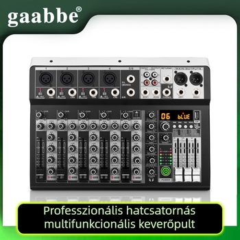 KP6 hordozható audiómixer telefonos interfésszel, USB hangkártya, DSPX effektek, felvétel – Gabby Electronics